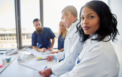 Group of health care discussing