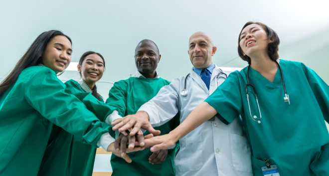 people supporting each other