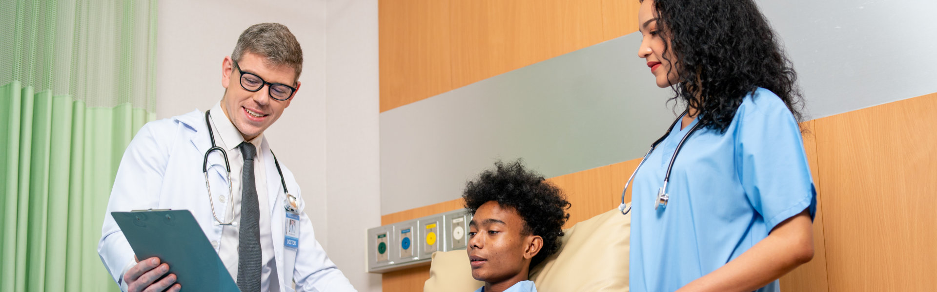doctor and nurse visiting their patient