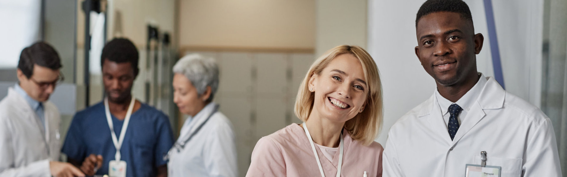 Man and woman smiling